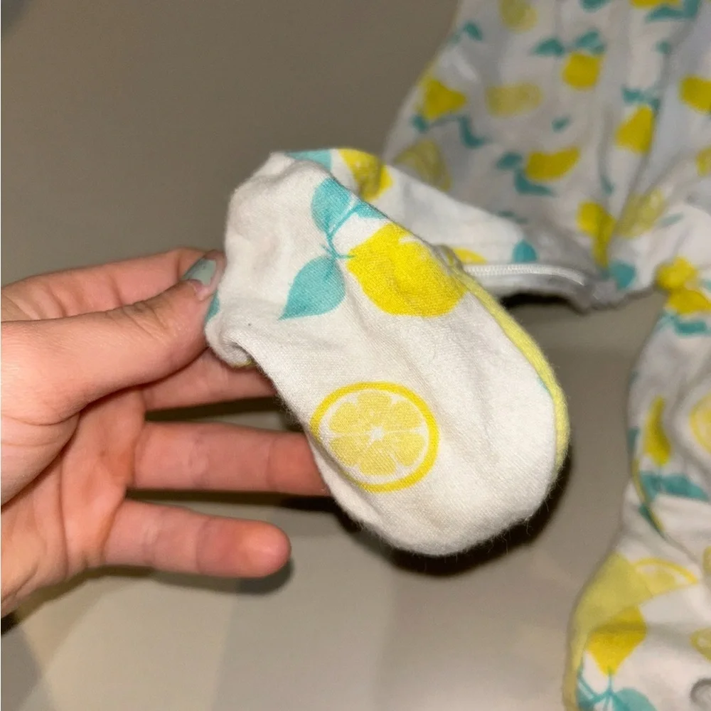Koala Kids Lemon Pattern Footie 3-6M - Picture 4 of 4